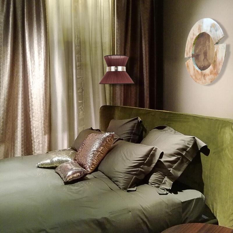 Tiffany Contemporary Hanging Lamp 30, tobacco Silk Silvered Glass In New Condition For Sale In Pietrasanta, IT