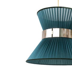 Tiffany Contemporary Hanging Lamp 30, tree Silk, Silvered Glass. Brass