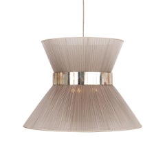 Tiffany Contemporary Hanging Lamp 40, Champagne Silk Silvered Glass