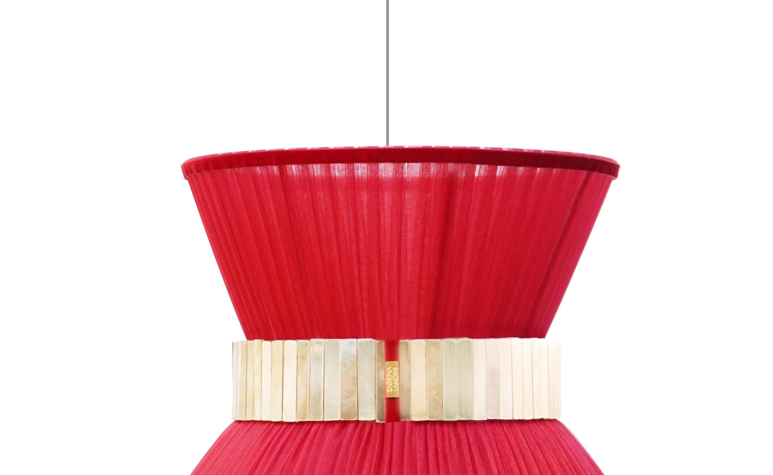 Modern Tiffany Contemporary Hanging Lamp 40, Silk Silvered Glass For Sale