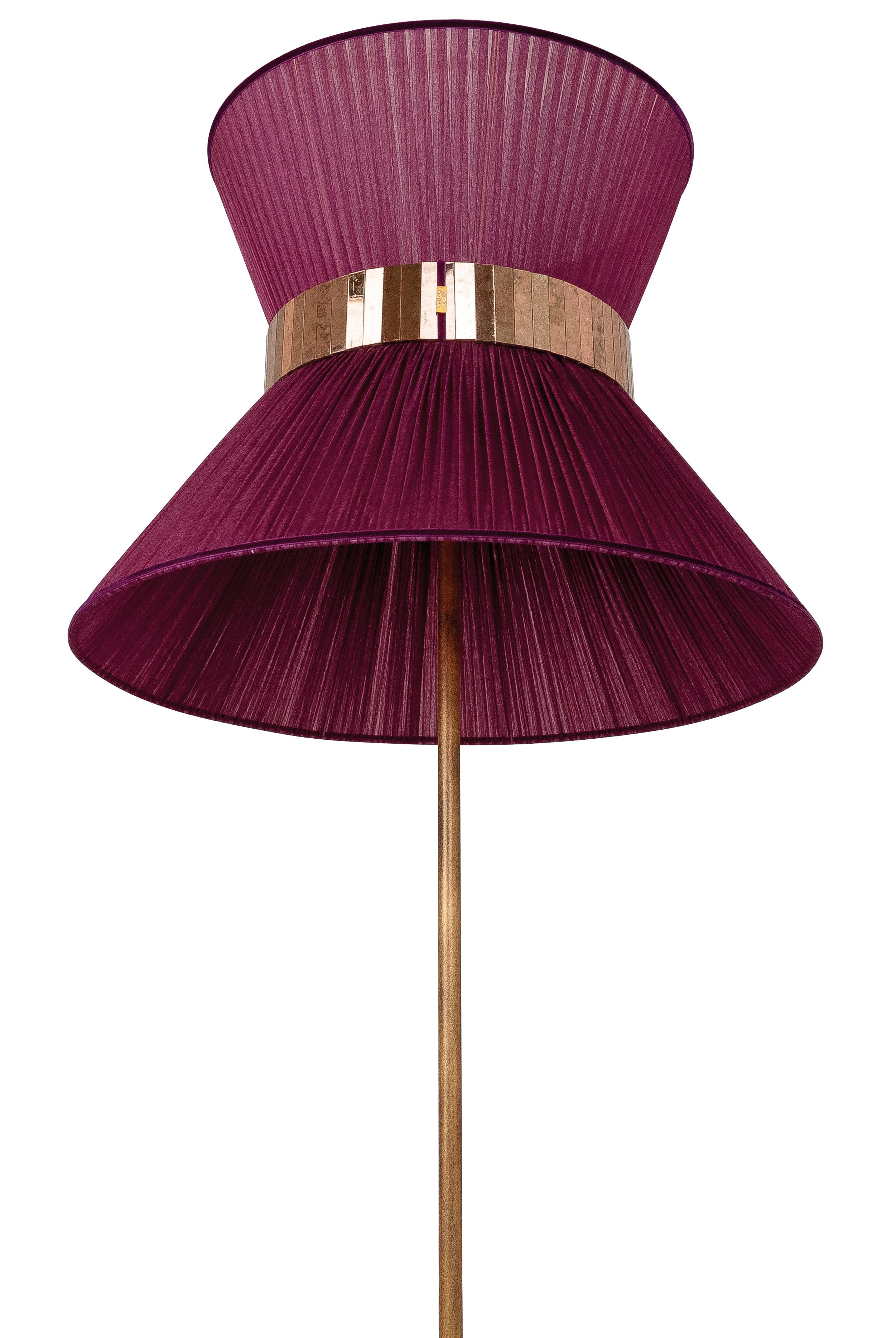 Tiffany contemporary Hanging Lamp 60 cm purple Silk Silvered Glass Handmade  In New Condition In Pietrasanta, IT