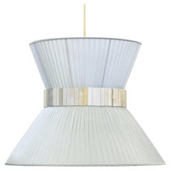 Lampe suspendue contemporaine de Tiffany, 60 Silver Silvered Glass Brass