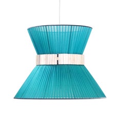 Lampada a sospensione Tiffany contemporanea, 60 Albero in vetro argentato Ottone
