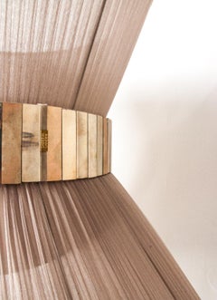 Suspension Tiffany Contemporary, 80 Champagne Silk Silvered Glass Brass