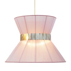 Tiffany Contemporary Hängelampe, 80 Blush Silk Silked Glass Brass