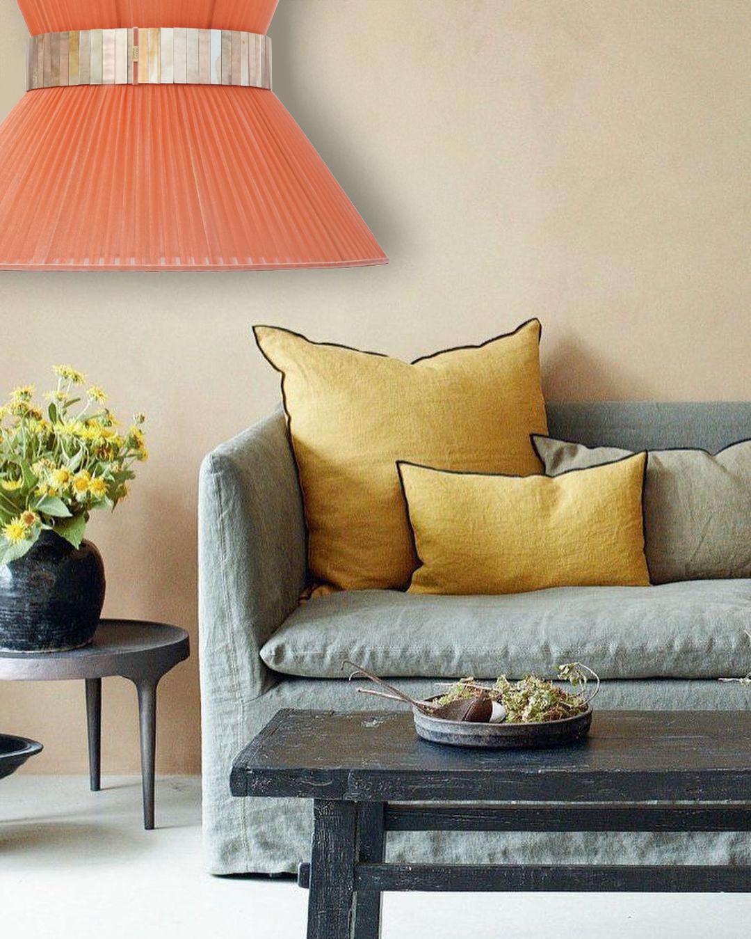 XXIe siècle et contemporain Suspension Tiffany Contemporary, 80 Koral Silk Silvered Glass Brass en vente