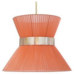 Suspension Tiffany Contemporary, 80 Koral Silk Silvered Glass Brass
