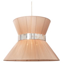 Tiffany Contemporary modern Hanging Lamp 80 rose Silk lampshade Glass Brass