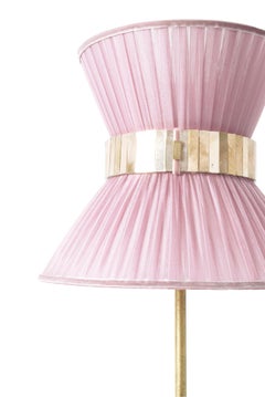 Lampada da tavolo contemporanea "Tiffany" 23 Seta a cipolla, ottone antico, vetro argentato