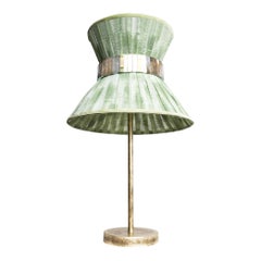 Tiffany Lámpara de Sobremesa Contemporánea 30 Jade pintado calcáreo , Cristal plateado, Latón