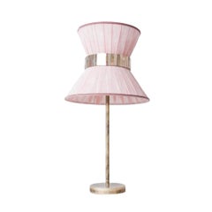 Tiffany Contemporary Table Lamp 30 Rose Painted Gauze, Silvered Glass, Brass