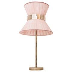 Tiffany Contemporary Table Lamp 30 Rose Painted Gauze, Silvered Glass, Brass