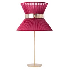 Tiffany Contemporary Table Lamp 40 Ruby Silvered Glass Belt Antiqued Brass