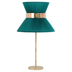 Tiffany Contemporary Table Lamp 40 Tree Silk Silvered Glass antiqued Brass  