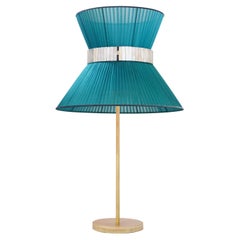 Tiffany Contemporary Table Lamp 40 Tree Silk Silvered Glass antiqued Brass