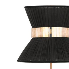 Tiffany Contemporary Table Lamp40 Black Silvered Glass Belt Antiqued Brass