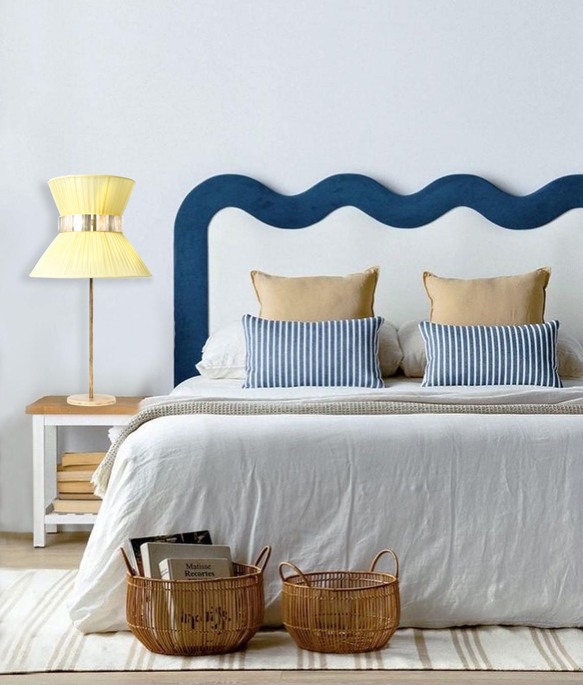 XXIe siècle et contemporain Tiffany Contemporary Table Lamp40 Lemon Silvered Glass Belt Antiqued Brass en vente