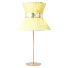 Tiffany Contemporary Table Lamp40 Lemon Silvered Glass Belt Antiqued Brass