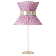 Tiffany Contemporary Table Lamp40 Onion Silvered Glass Belt Antiqued Brass