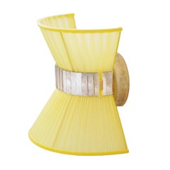 Tiffany Contemporary Wall bow tie 25, Lemon Silk, Silvered Glass, Brass