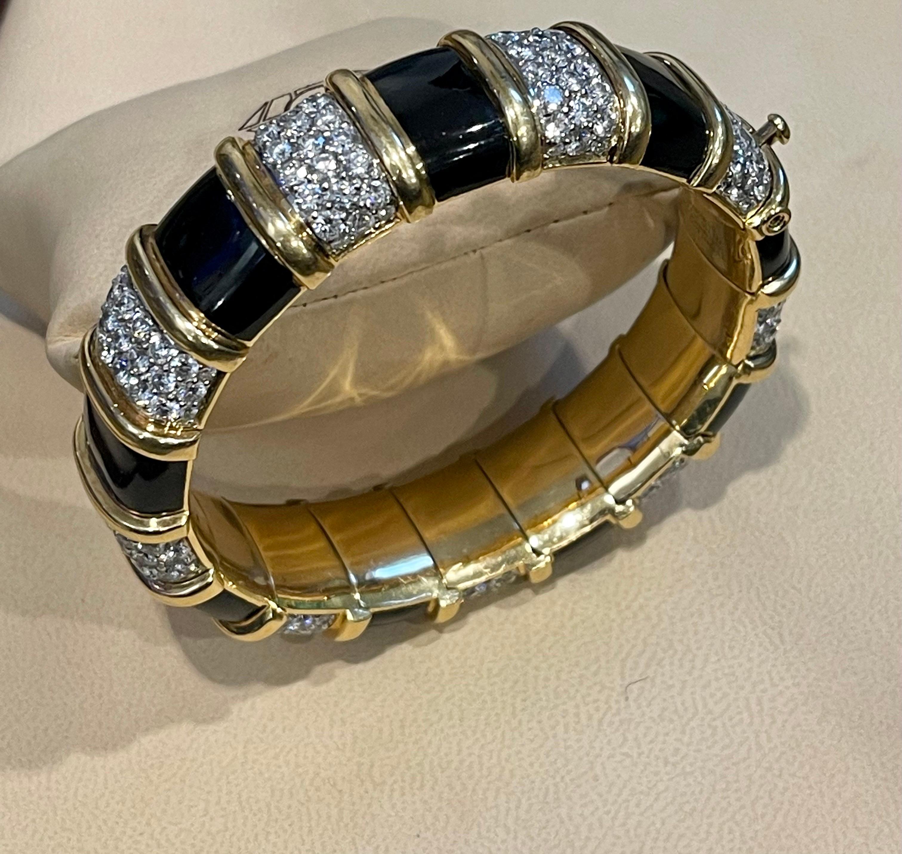 Tiffany & Co.Platinum & 18K Yellow Gold Schlumberger Paillonne Diamond Bangle For Sale 4