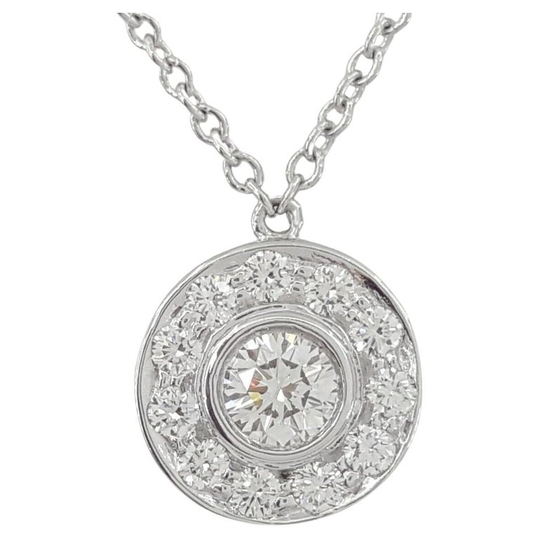 Tiffany and Co. Round Brilliant Cut Diamond Soleste Platinum Necklace ...
