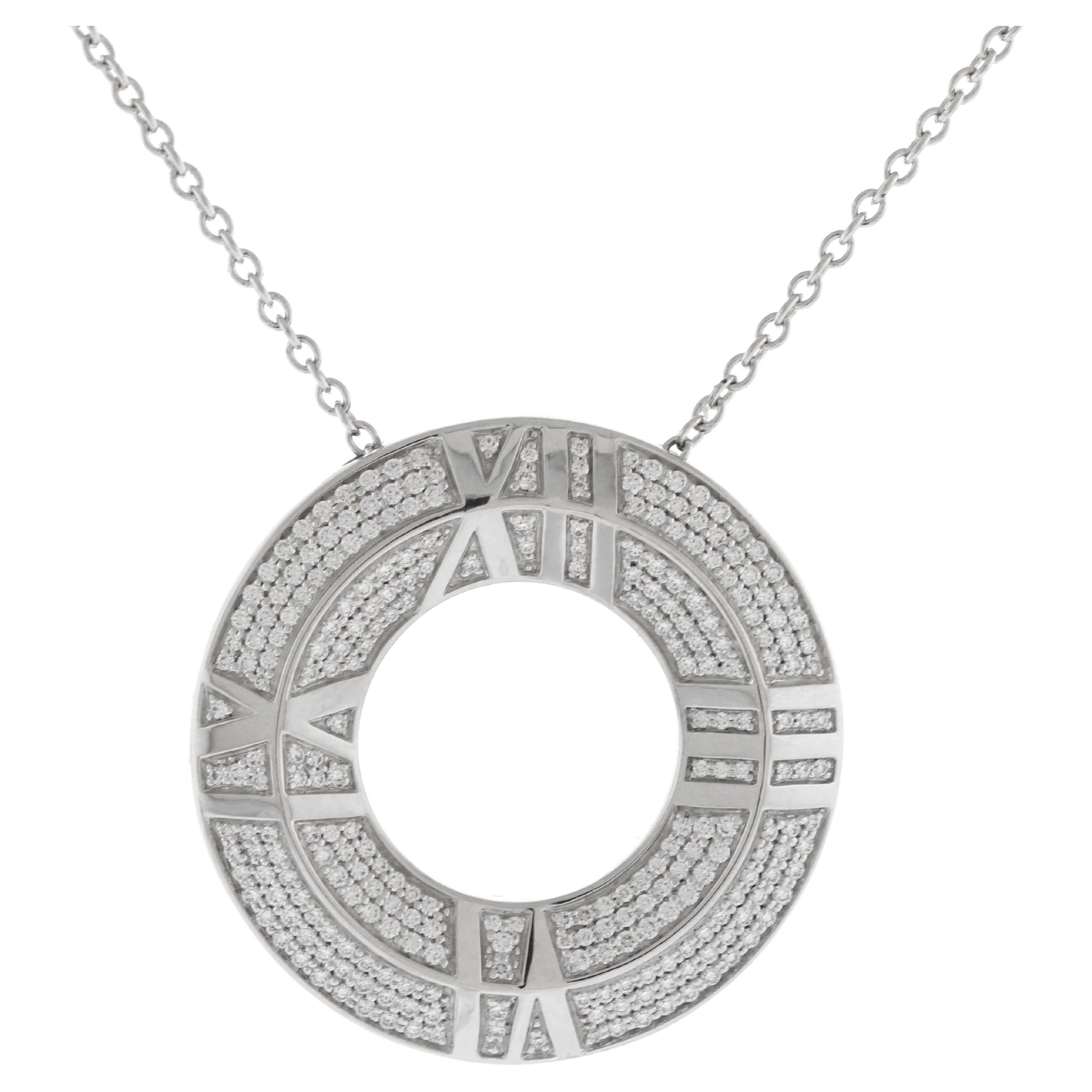 Tiffany & Co.'s Atlas x Closed Circle Pendant with Pavé Diamonds For Sale