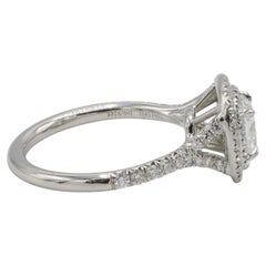 Tiffany & Co.Soleste 0.92 Carat G VVS2 Cushion Halo Platinum Engagement Ring