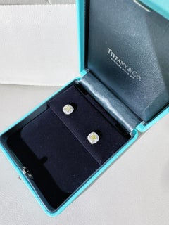 Tiffany & Co.Soleste Collection, 0.43ct Cushion-Cut Yellow Diamond Halo Earrings