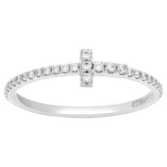 Tiffany & Co.T Diamond Wire Band Ring in 18k White Gold