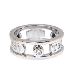 Tiffany & Co.Tiffany 1837 Diamond 18K White Gold Ring Size 48