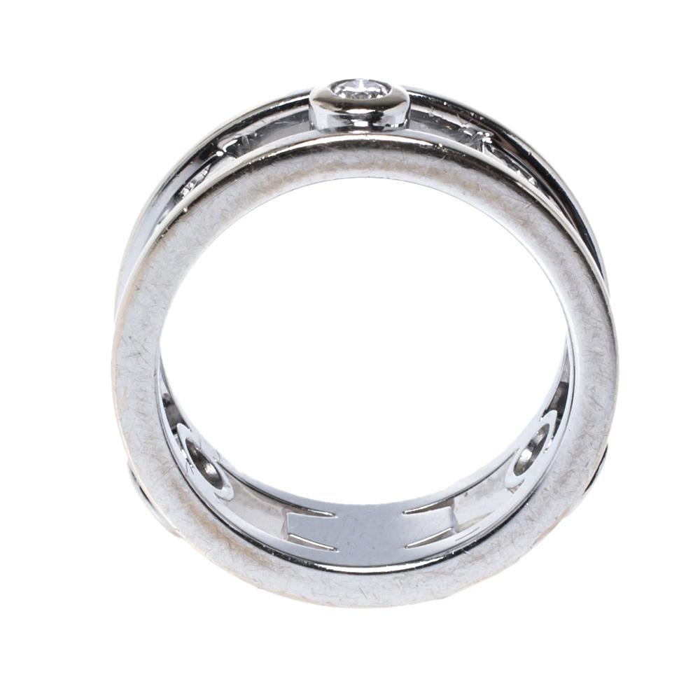 Contemporary Tiffany & Co.Tiffany 1837 Diamond 18K White Gold Ring Size 48
