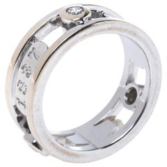 Tiffany & Co.Tiffany 1837 Diamond 18K White Gold Ring Size 48
