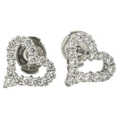 Tiffany & CoTiffany & Co. Großformatige Diamant-Herz-Ohrringe aus Platin, 0,57 Karat