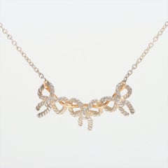 Tiffany & Co.Triple Ribbon Bow Two-toned Pendant Necklace