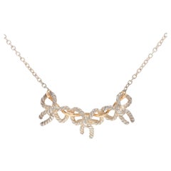 Tiffany & Co.Triple Ribbon Bow Two-toned Pendant Necklace