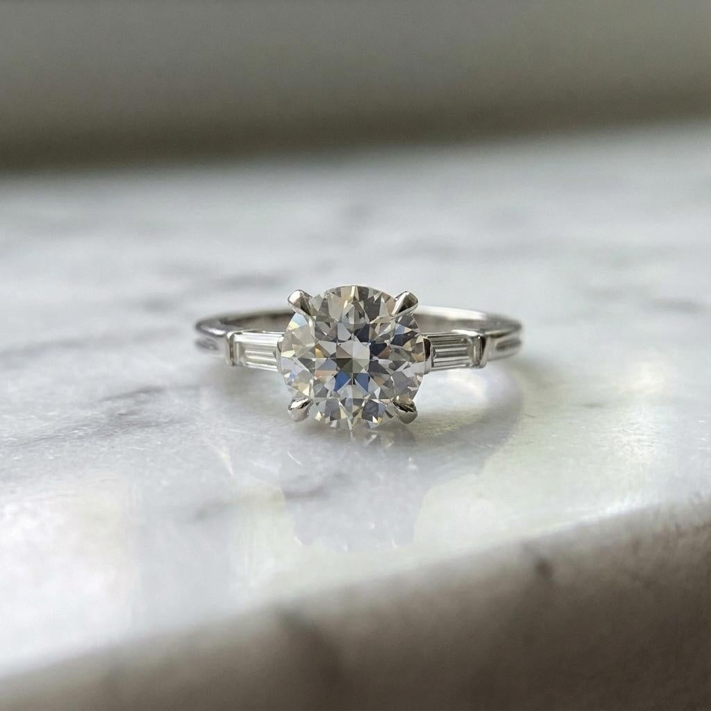 Taglio antico europeo Anello di fidanzamento vintage Tiffany & Co. in vendita