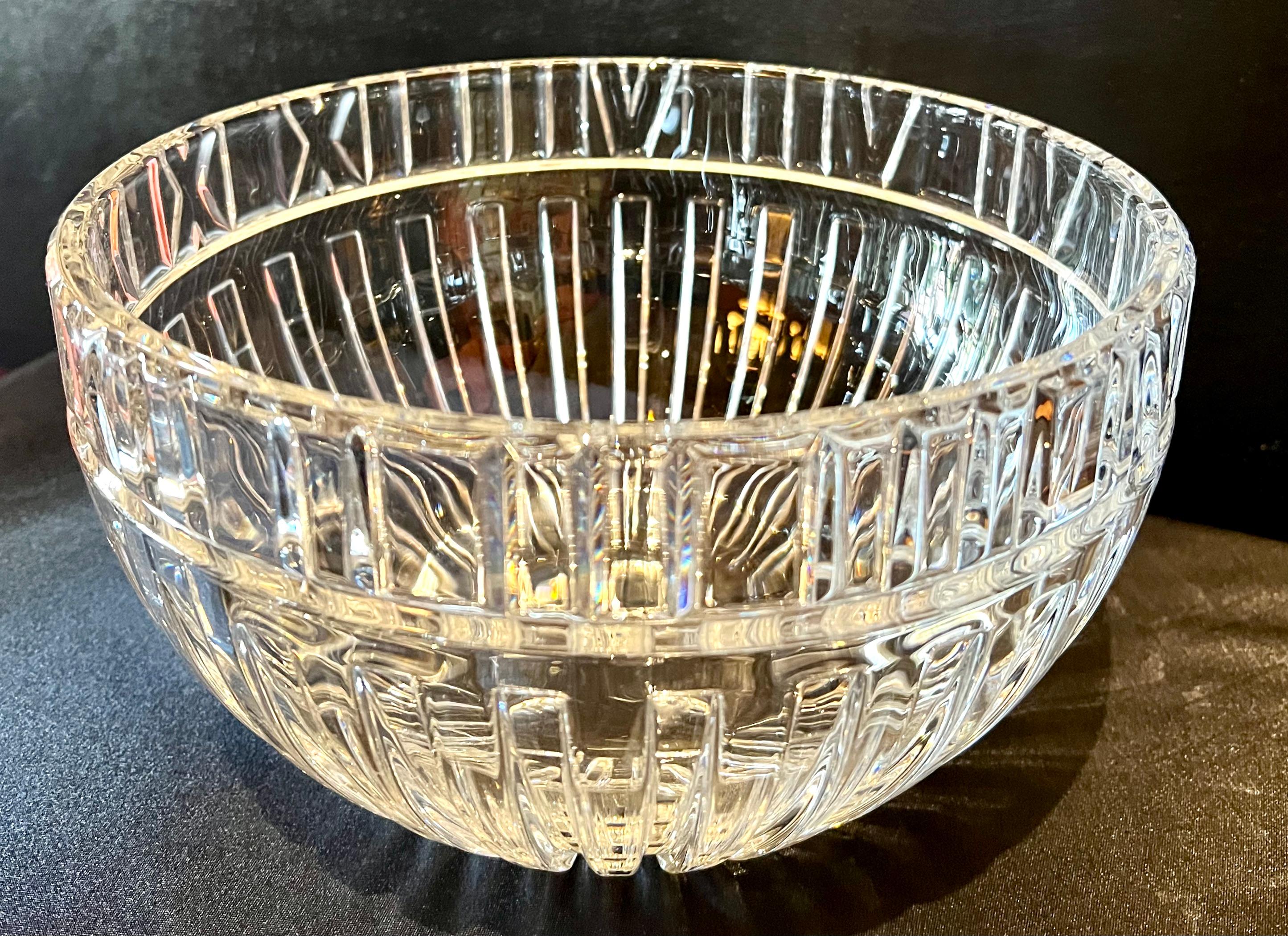 Tiffany Crystal Roman Numeral Bowl For Sale at 1stDibs