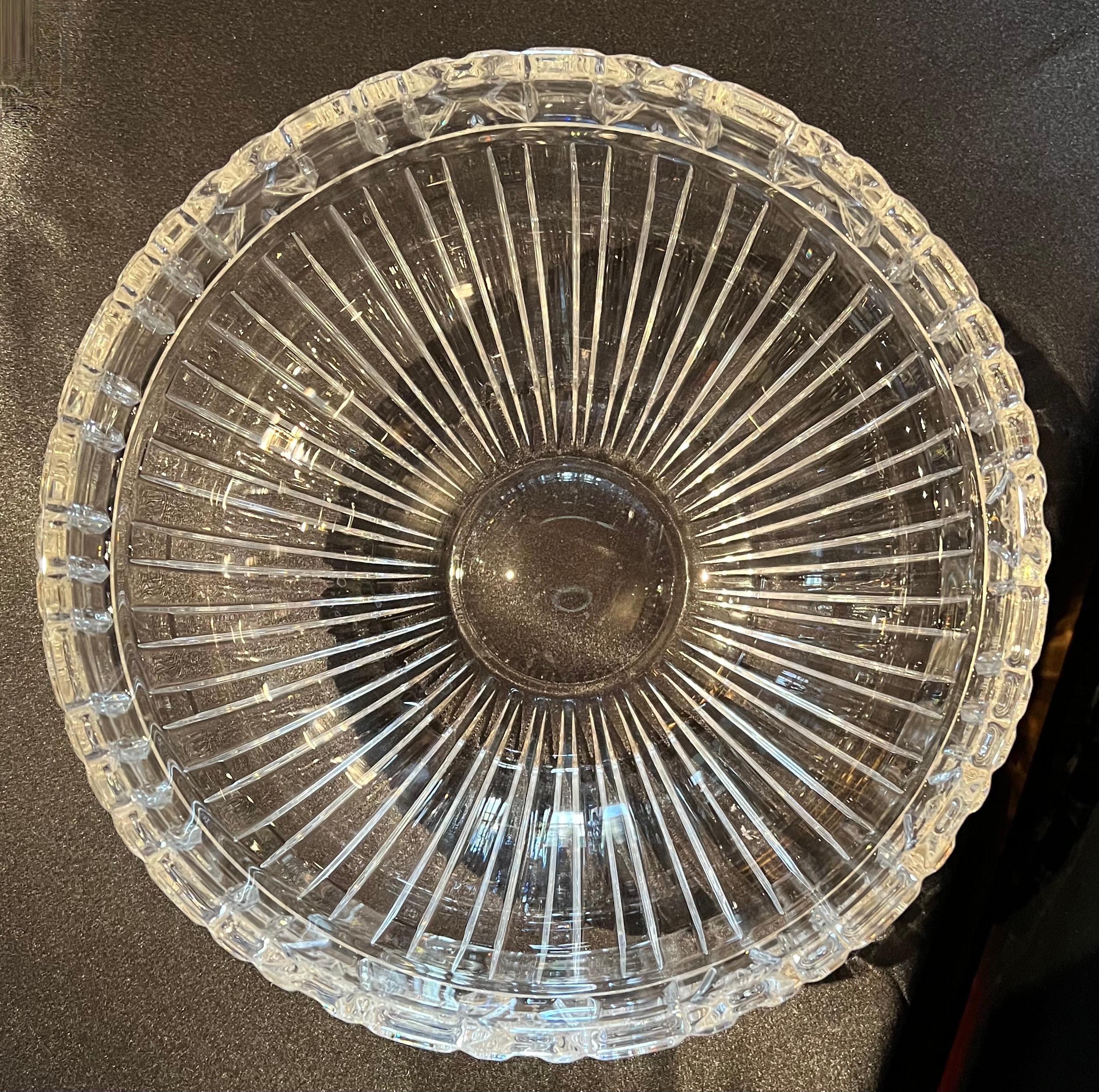 Modern Tiffany Crystal Roman Numeral Bowl For Sale