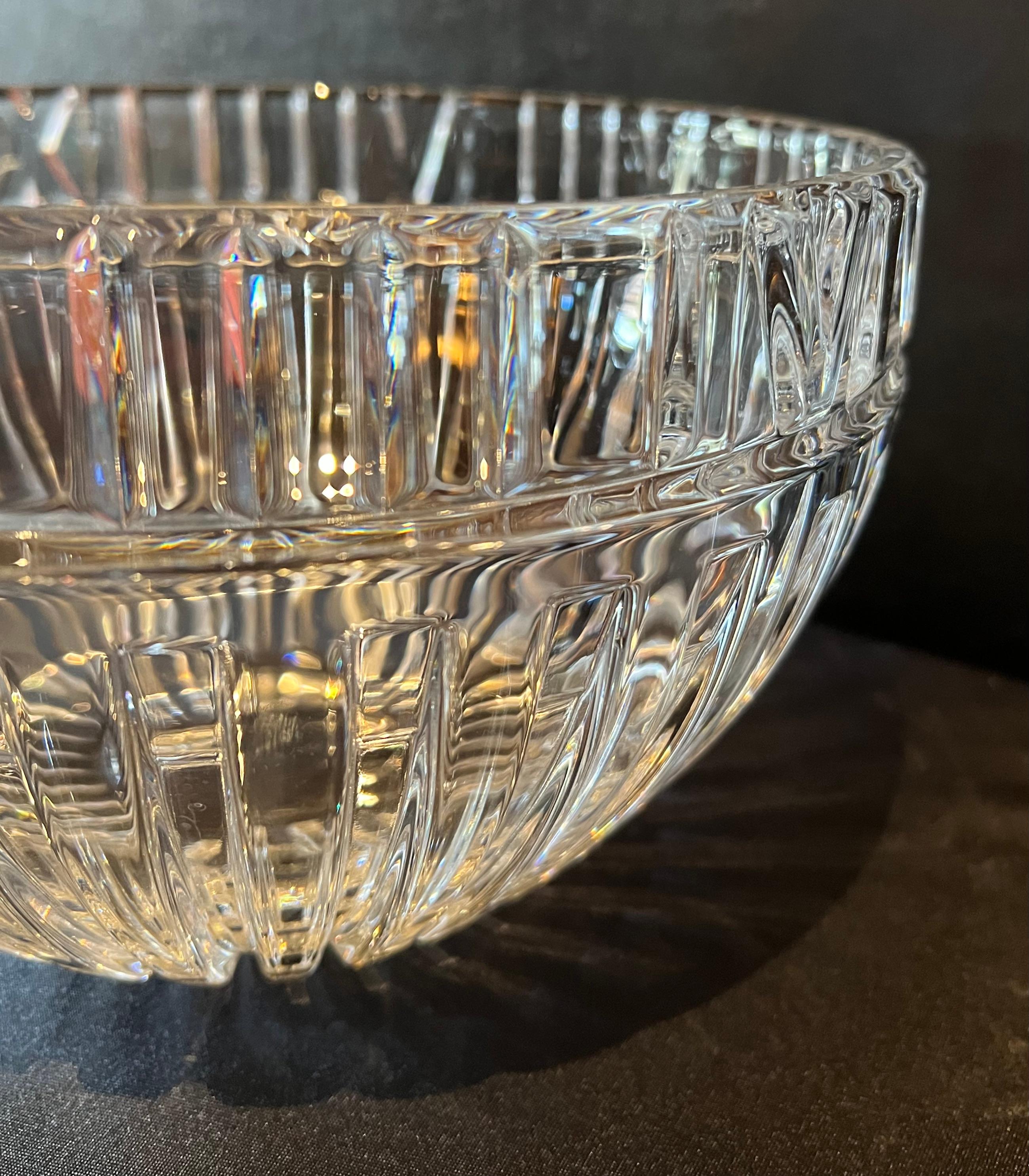 Tiffany Crystal Roman Numeral Bowl In Good Condition For Sale In Los Angeles, CA