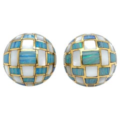 TIFFANY CUMMINGS Mother of Pearl Checkerboard Earrings