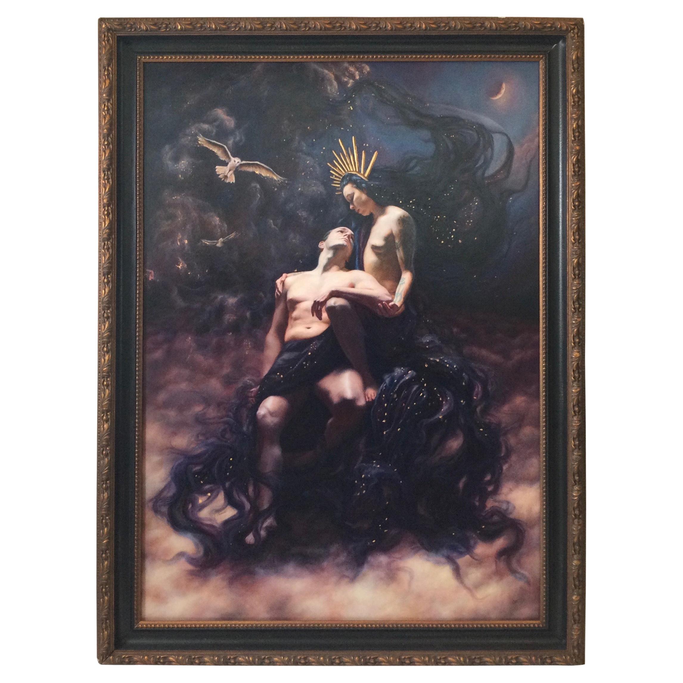 Tiffany Dae "Madonna" Modern Surrealist Oil Painting Signed For Sale