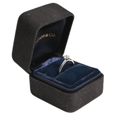 Tiffany and Co Platinum Engagement Ring. Round Brilliant Cut Diamond Ring H VVS2