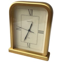 Vintage Tiffany  Solid Brass Swiss Desk Clock