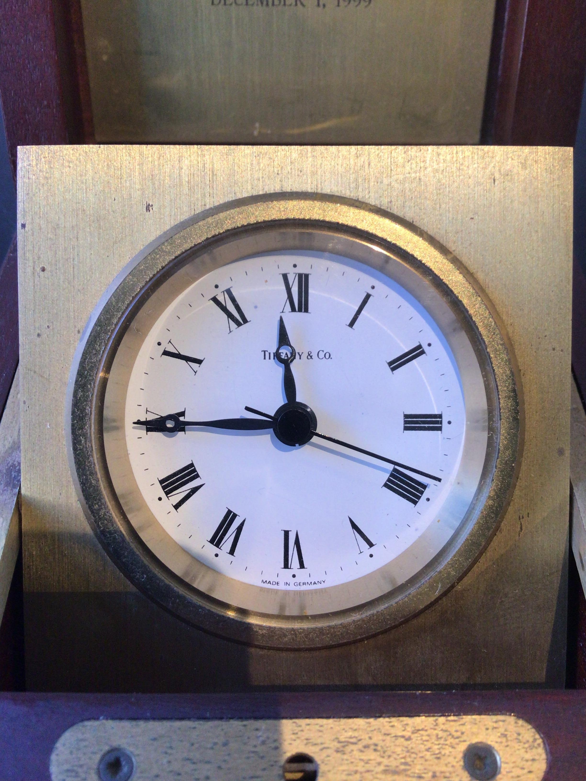 tiffany brass clock