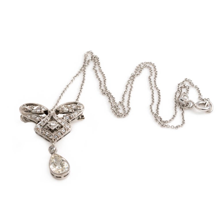 Tiffany Diamond Platinum Teardrop Pendant Pin at 1stDibs tiffany