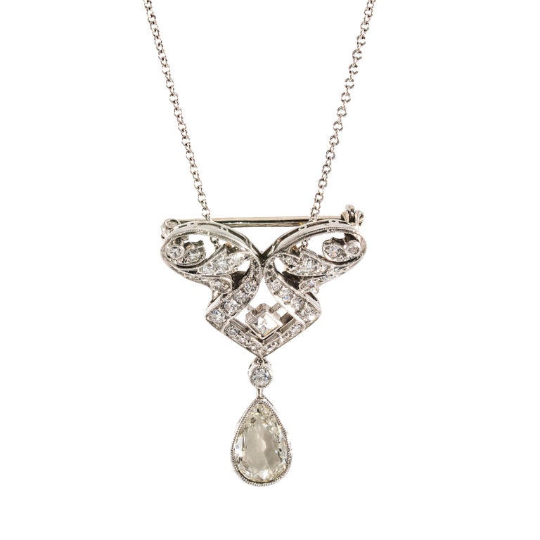 Tiffany Diamond Platinum Teardrop Pendant Pin at 1stDibs tiffany