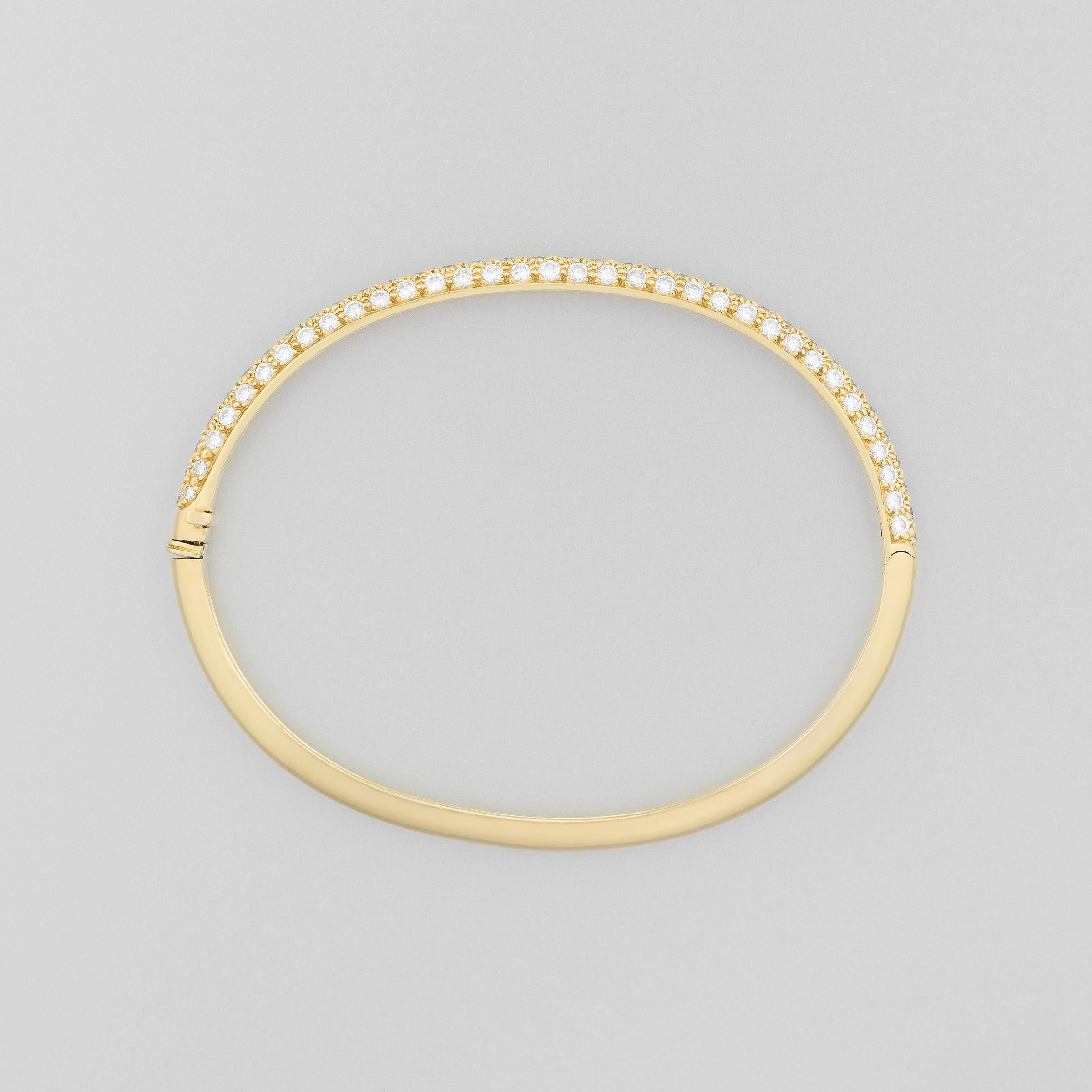 Tiffany Bracelet jonc collection Metro en or jaune 18 carats avec diamants 4 carats Excellent état - En vente à Dallas, TX