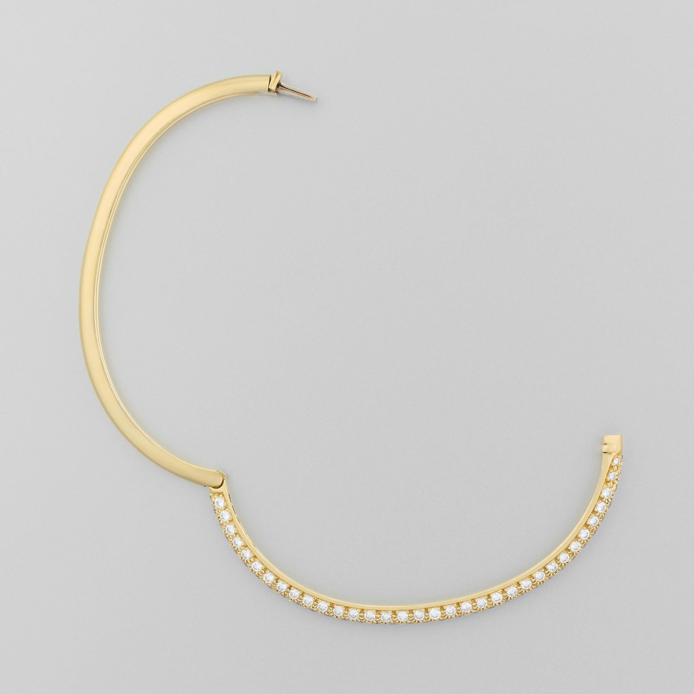 Tiffany Bracelet jonc collection Metro en or jaune 18 carats avec diamants 4 carats Unisexe en vente