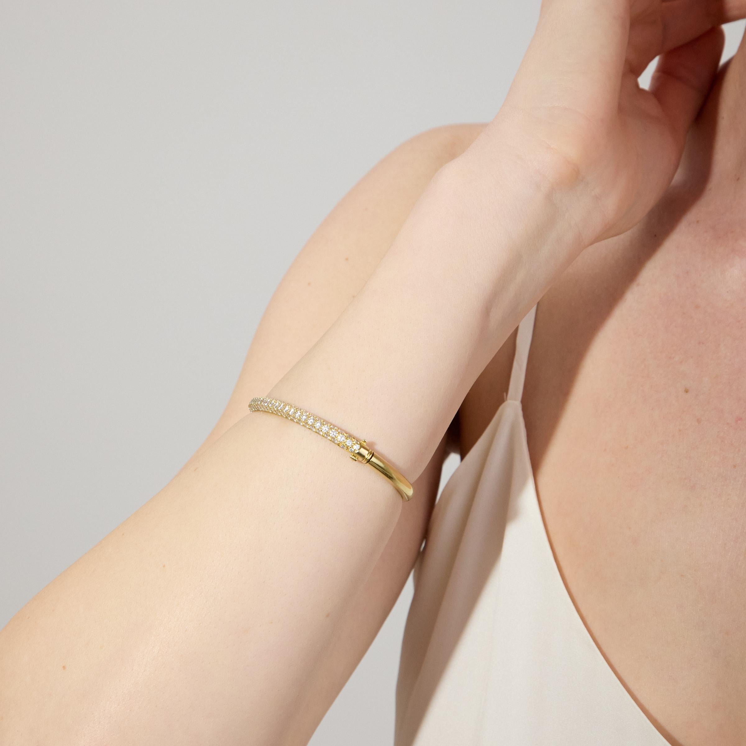 Tiffany Bracelet jonc collection Metro en or jaune 18 carats avec diamants 4 carats en vente 3